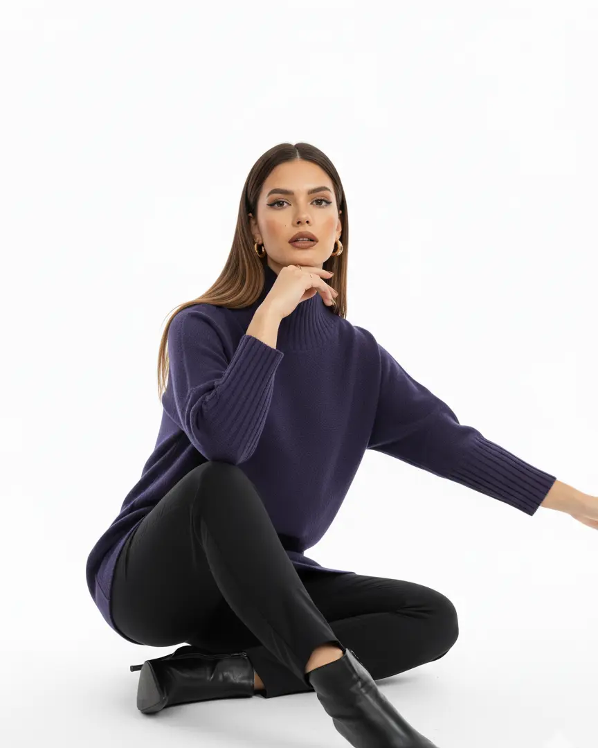 Maglia con collone in tinta unita DORABELLA