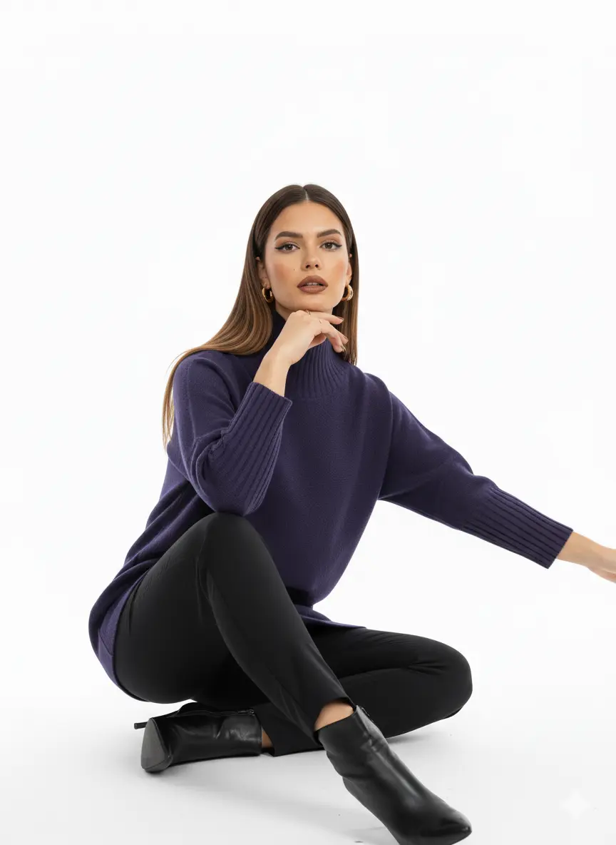 Maglia con collone in tinta unita DORABELLA