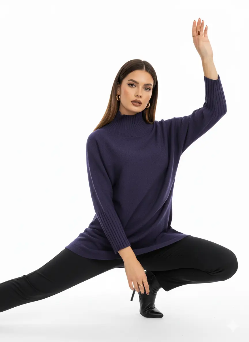 Maglia con collone in tinta unita DORABELLA