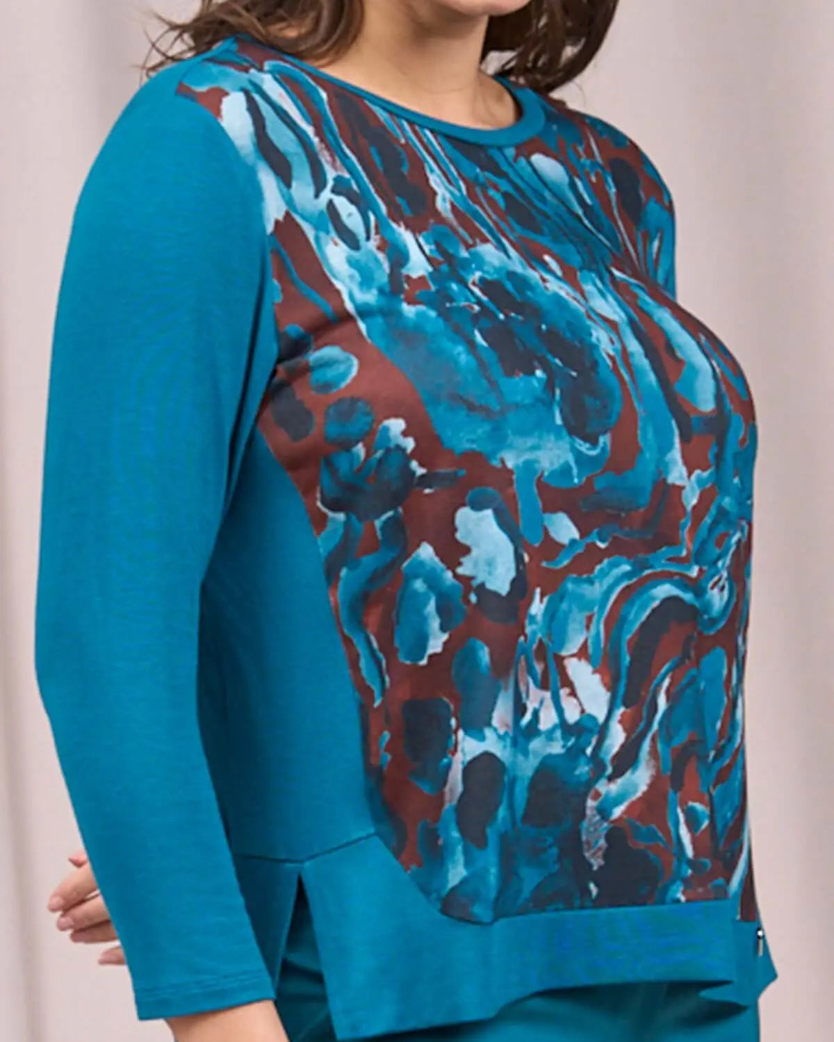 Maglia con fantasia frontale e spacchi OTTANIO DORABELLA