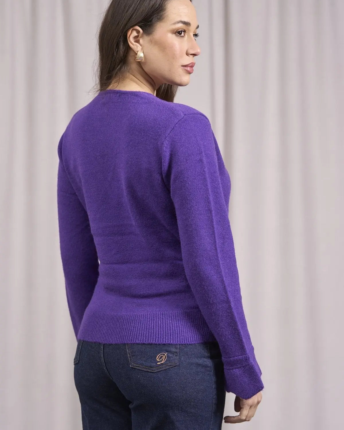 Maglia con incrocio laterale e polsi con volant VIOLA DORABELLA