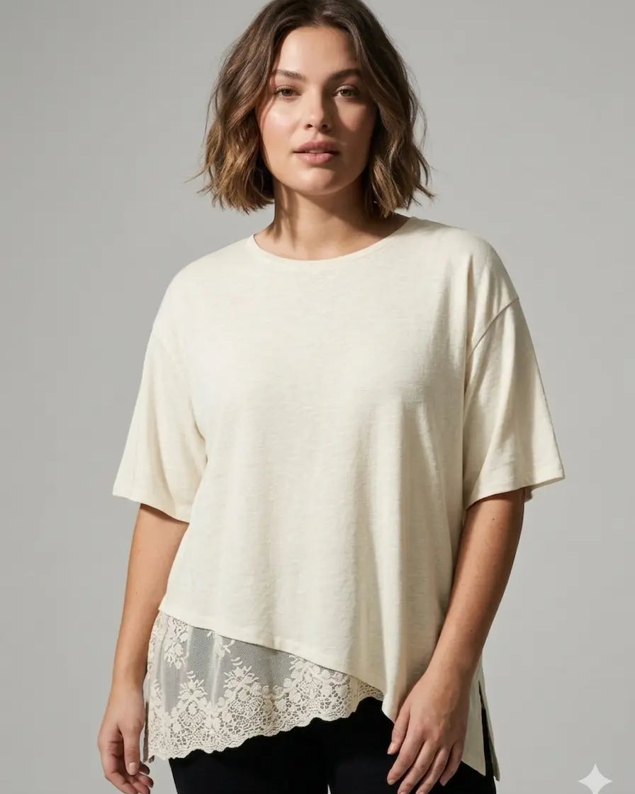 Maglia con inserti in pizzo DORABELLA PIU'