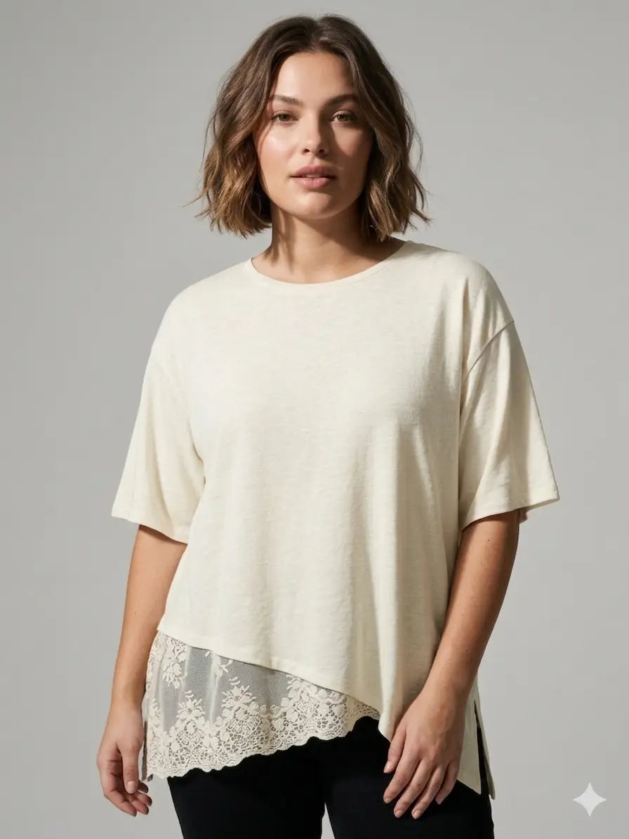 Maglia con inserti in pizzo DORABELLA PIU'