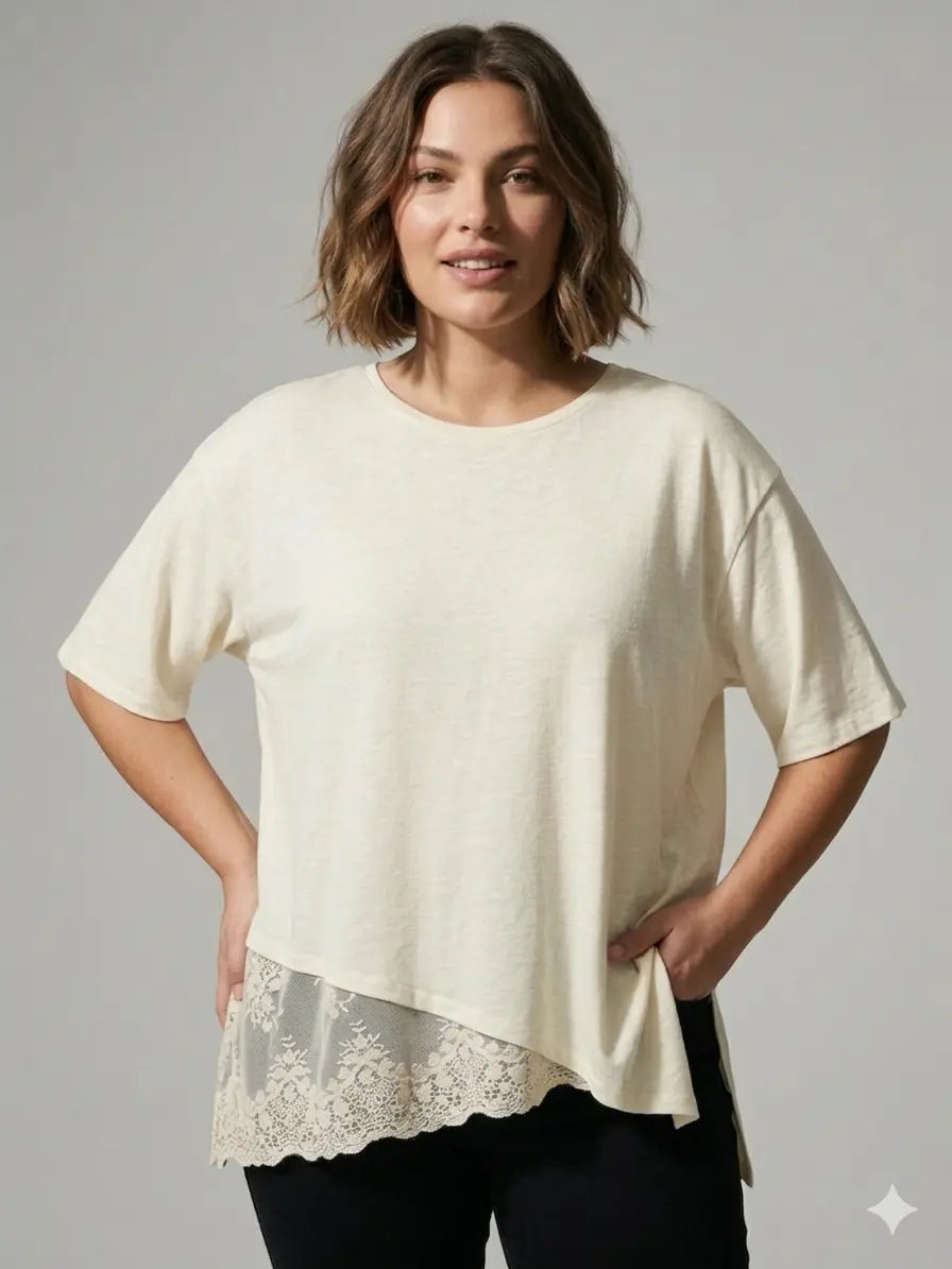 Maglia con inserti in pizzo DORABELLA PIU'