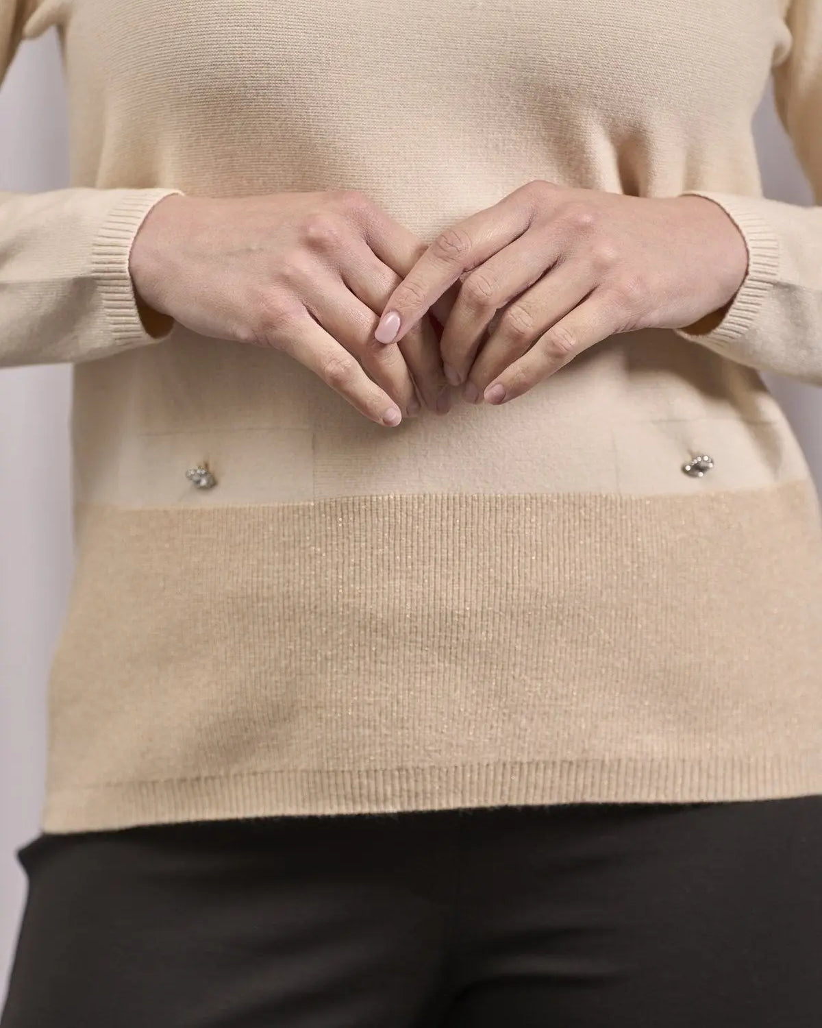 Maglia con lurex e cinta a costine BURRO DORABELLA