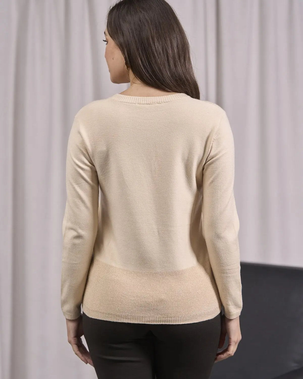 Maglia con lurex e cinta a costine BURRO DORABELLA