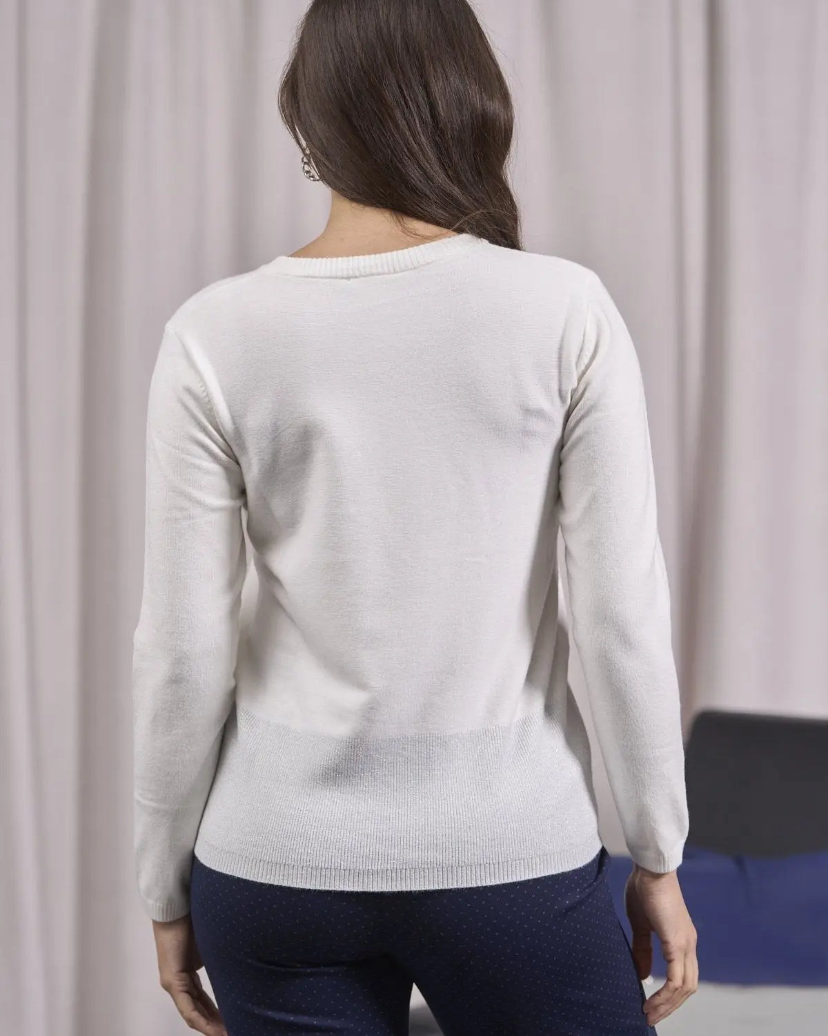 Maglia con lurex e cinta a costine PANNA DORABELLA