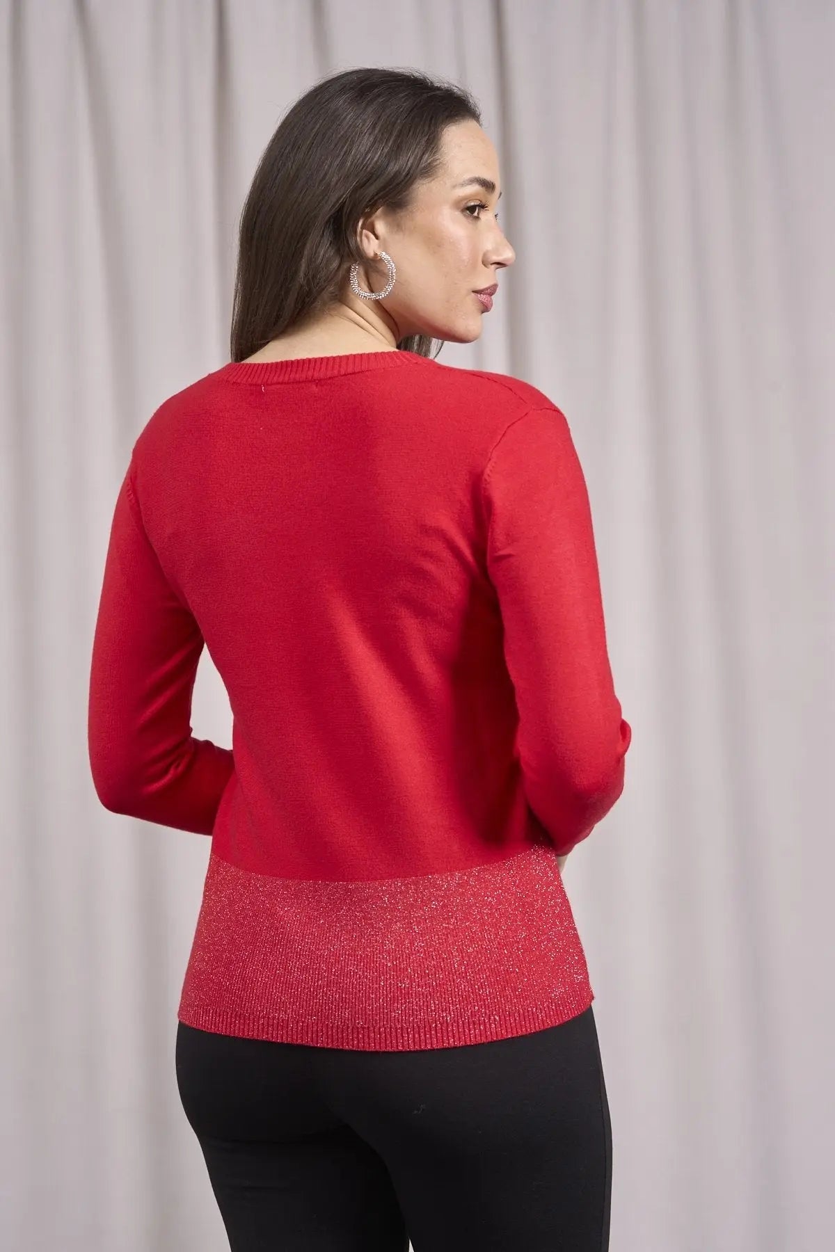 Maglia con lurex e cinta a costine ROSSO DORABELLA