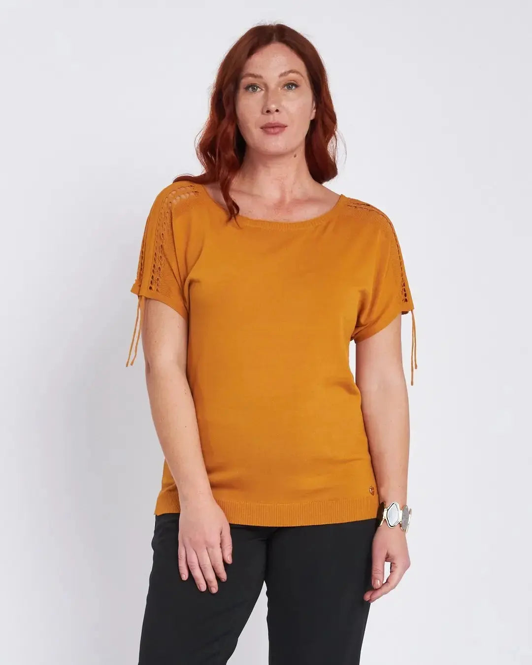 Maglia con manica kimono e intarsi sulle spalle CURCUMA DORABELLA PIU' XXXL-49