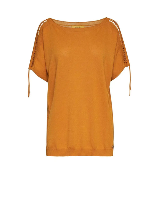Maglia con manica kimono e intarsi sulle spalle CURCUMA DORABELLA PIU'