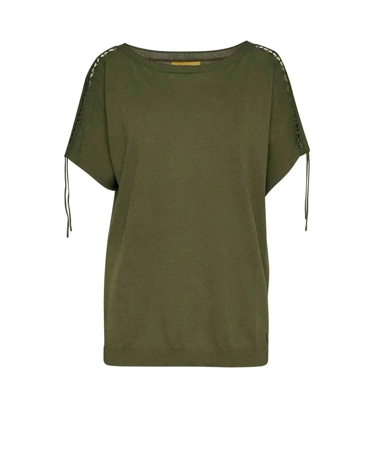 Maglia con manica kimono e intarsi sulle spalle MILITARE DORABELLA PIU'