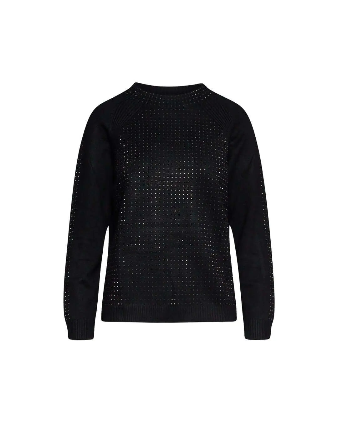 Maglia con manica raglan e applicazioni strass NERO DORABELLA