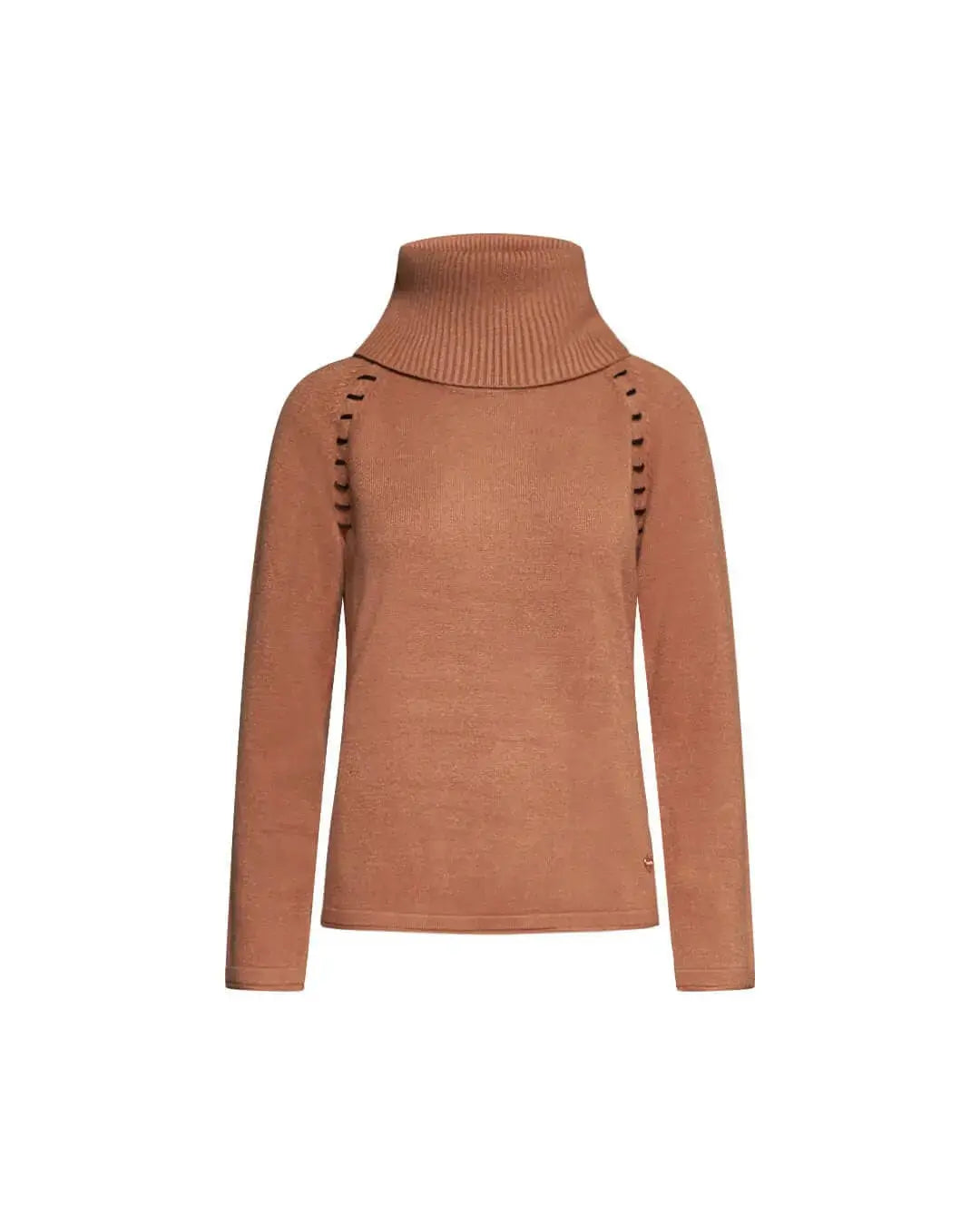Maglia con manica raglan e collo alto removibile CAMMELLO DORABELLA