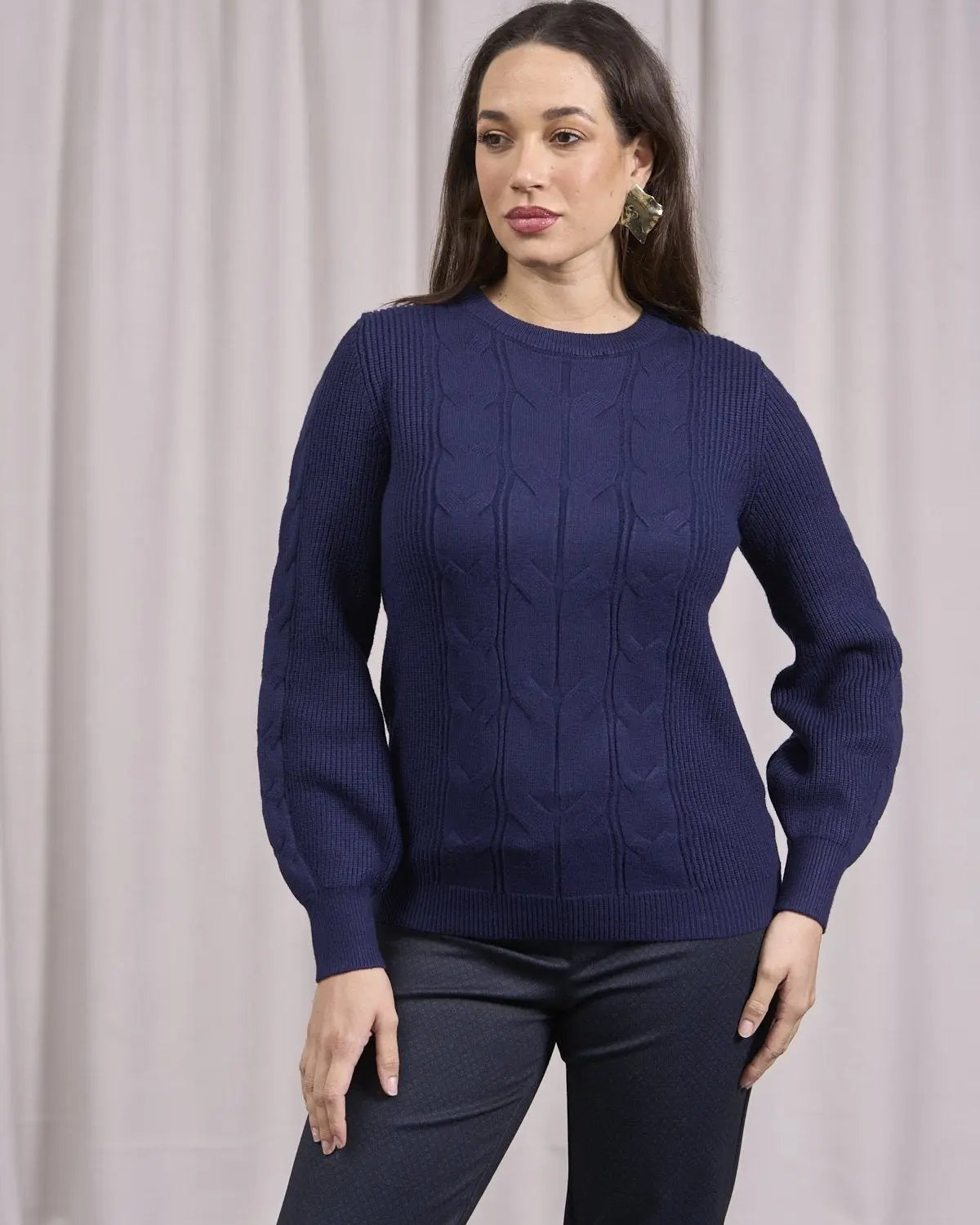 Maglia con maniche a sbuffo BLU DORABELLA
