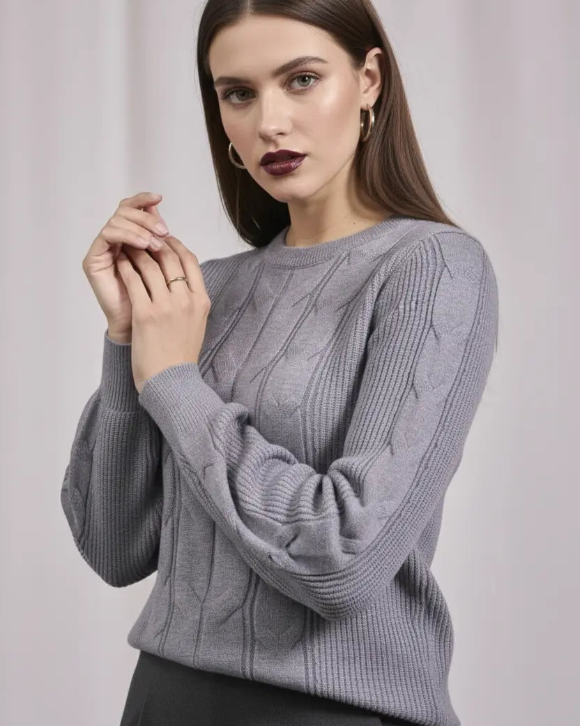 Maglia con maniche a sbuffo GRIGIO DORABELLA