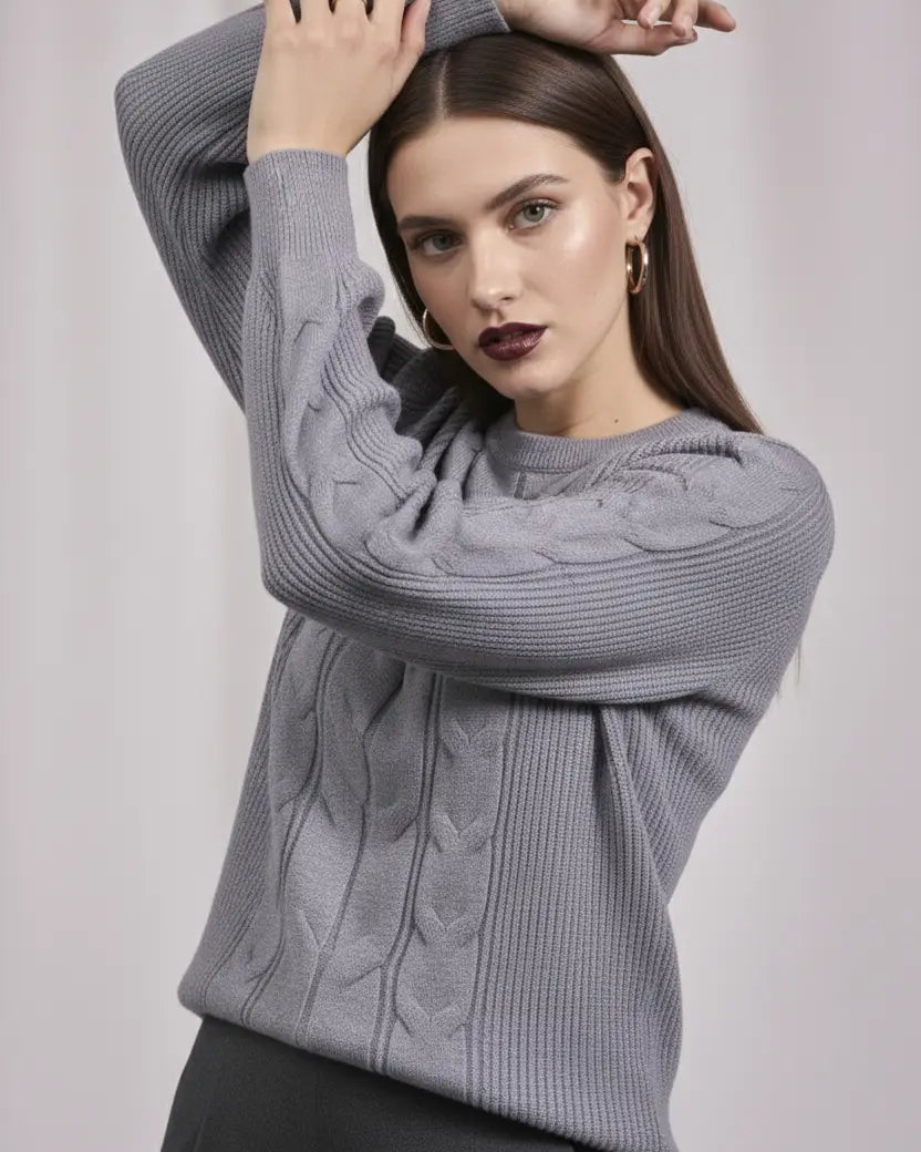 Maglia con maniche a sbuffo GRIGIO DORABELLA