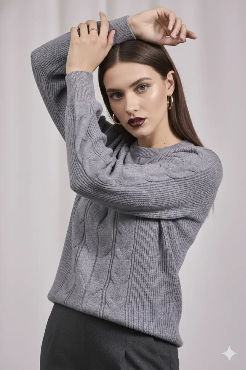 Maglia con maniche a sbuffo GRIGIO DORABELLA