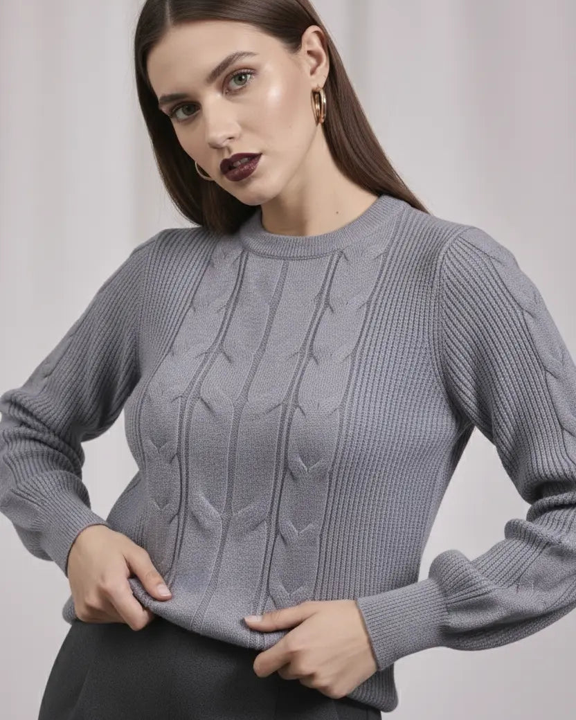 Maglia con maniche a sbuffo GRIGIO DORABELLA