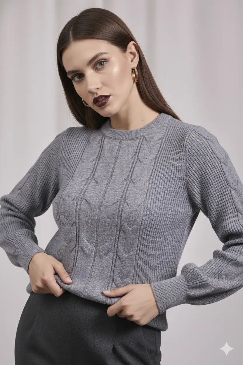 Maglia con maniche a sbuffo GRIGIO DORABELLA