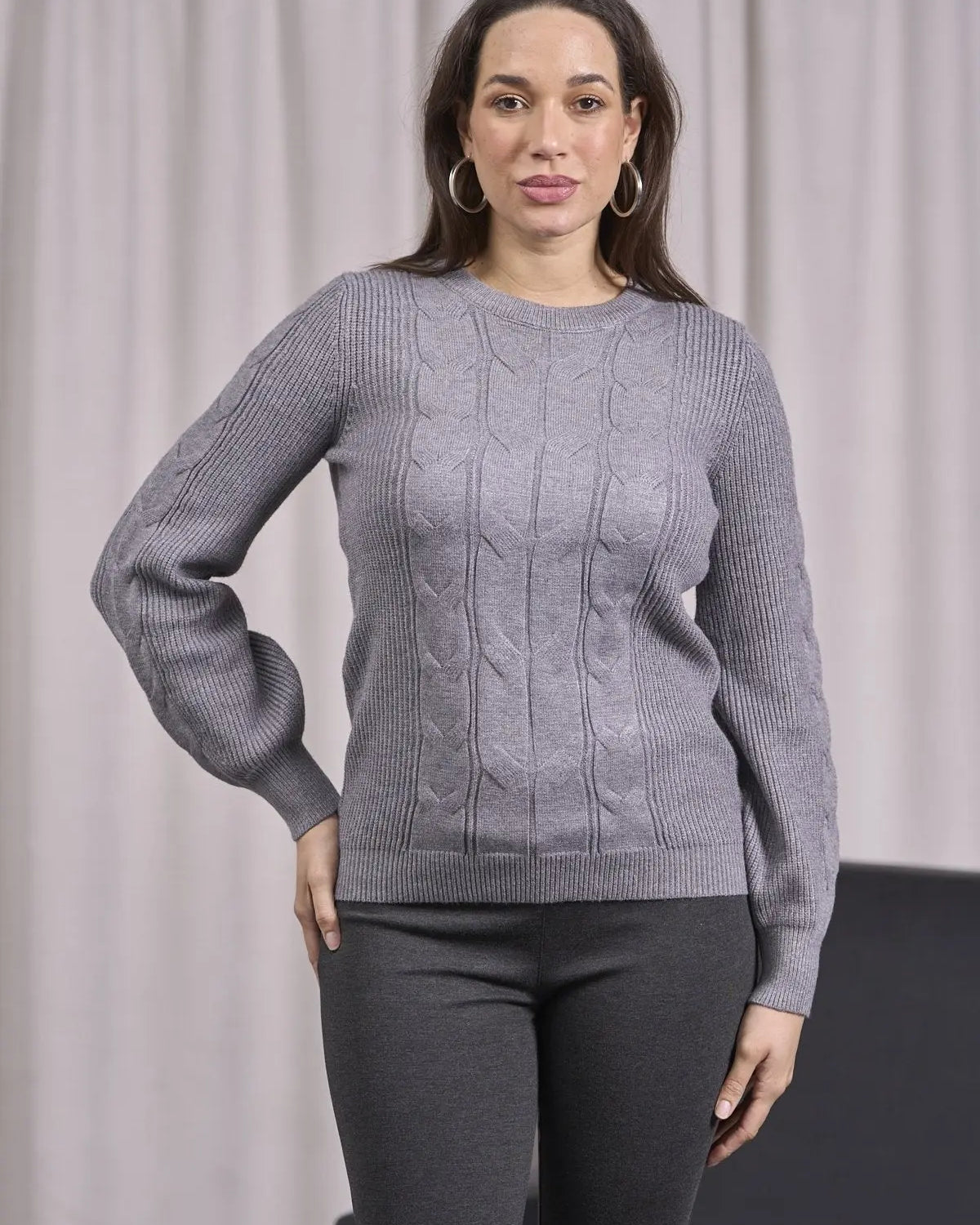 Maglia con maniche a sbuffo GRIGIO DORABELLA