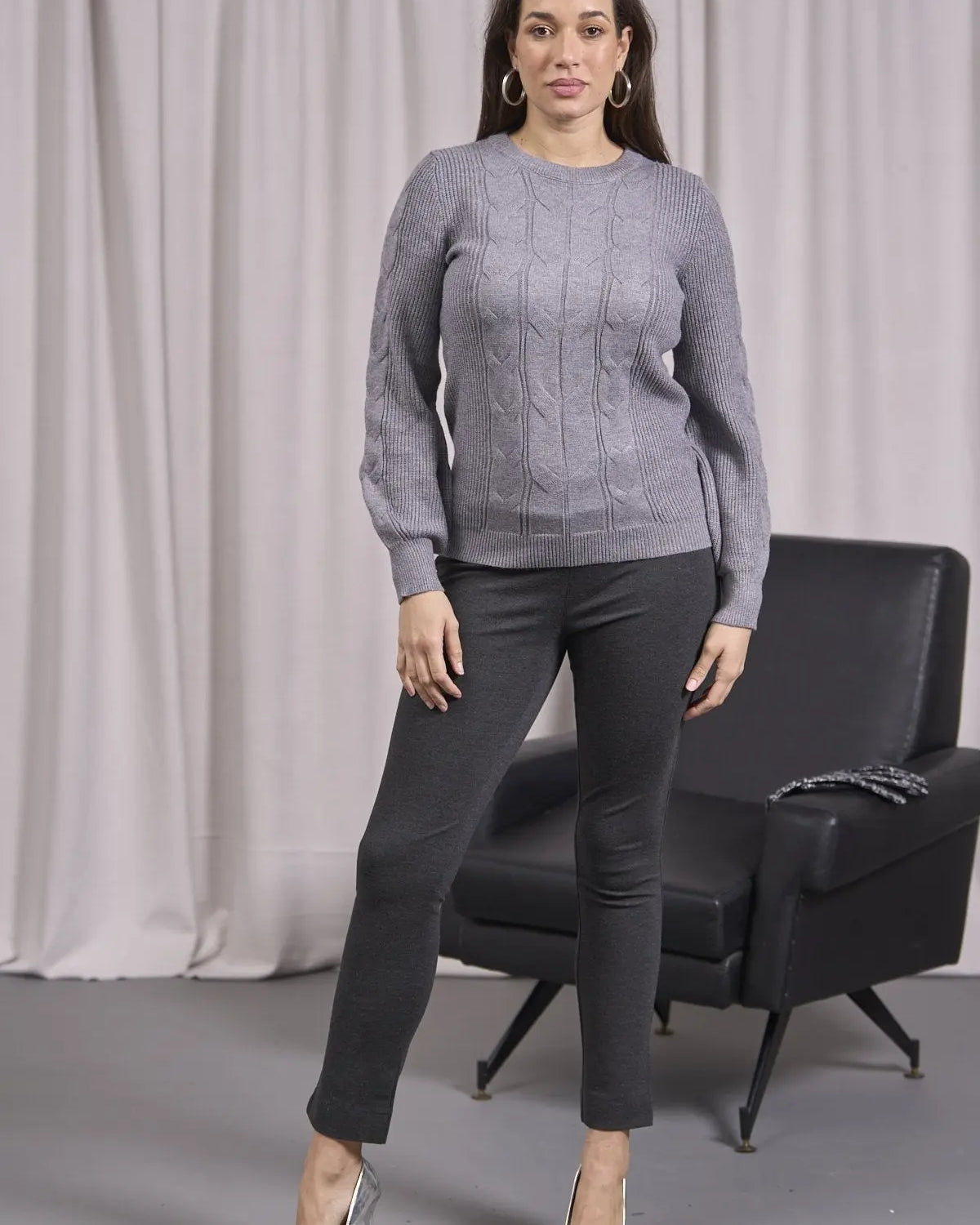 Maglia con maniche a sbuffo GRIGIO DORABELLA