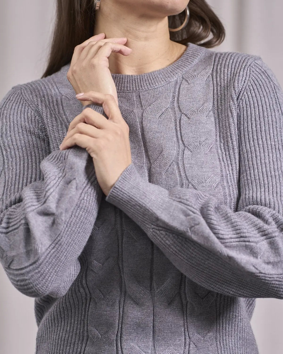 Maglia con maniche a sbuffo GRIGIO DORABELLA