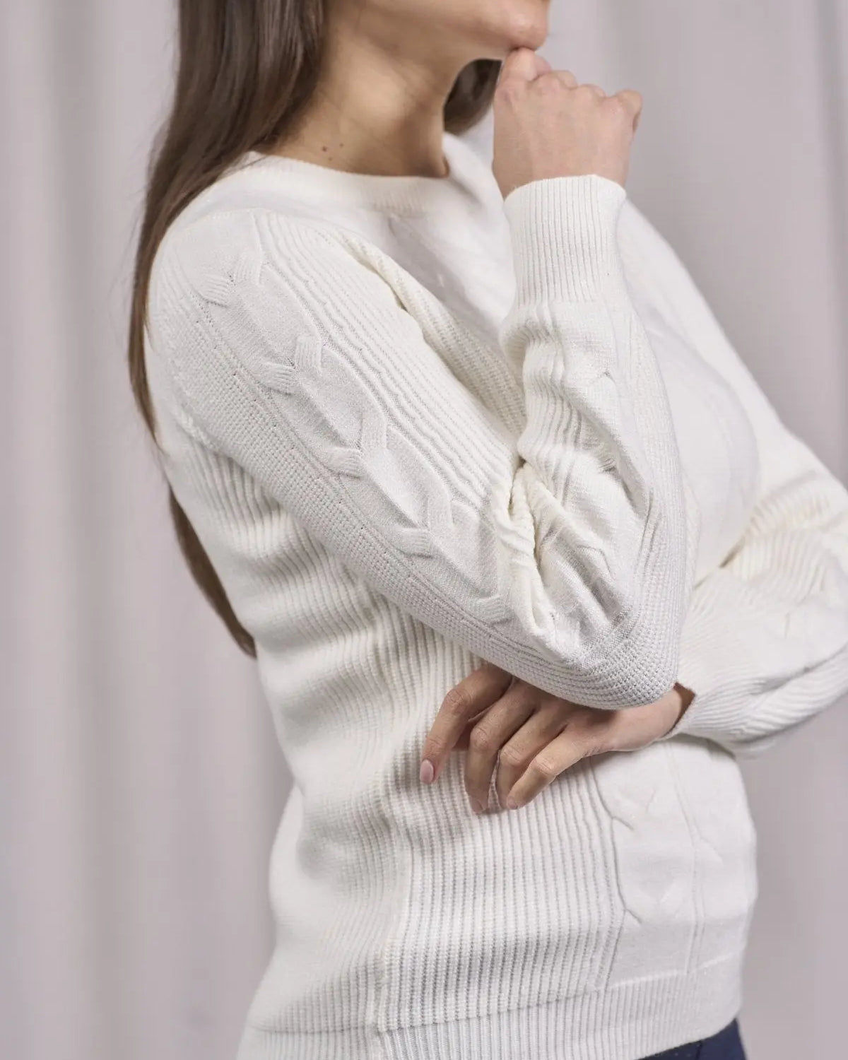 Maglia con maniche a sbuffo PANNA DORABELLA