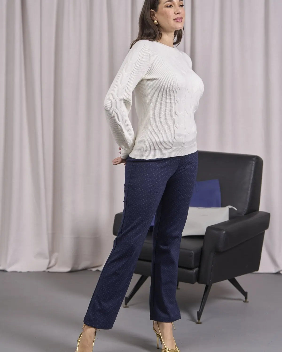 Maglia con maniche a sbuffo PANNA DORABELLA