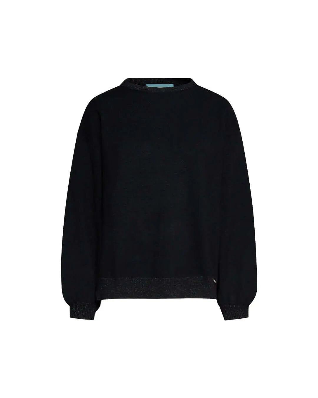 Maglia con maniche a sbuffo ed inserti lurex a tono NERO DORABELLA