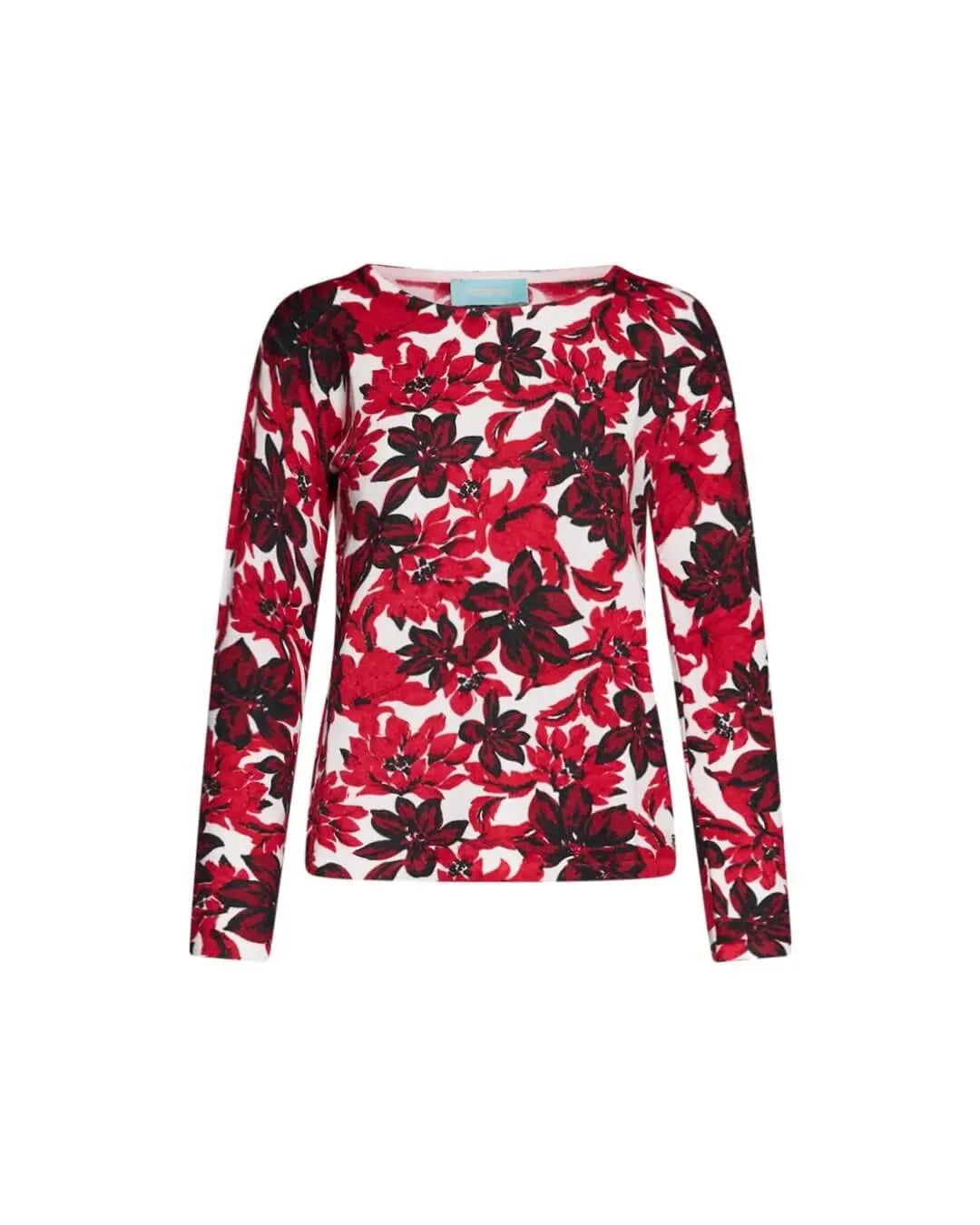 Maglia con motivo floreale all over BURGUNDY DORABELLA