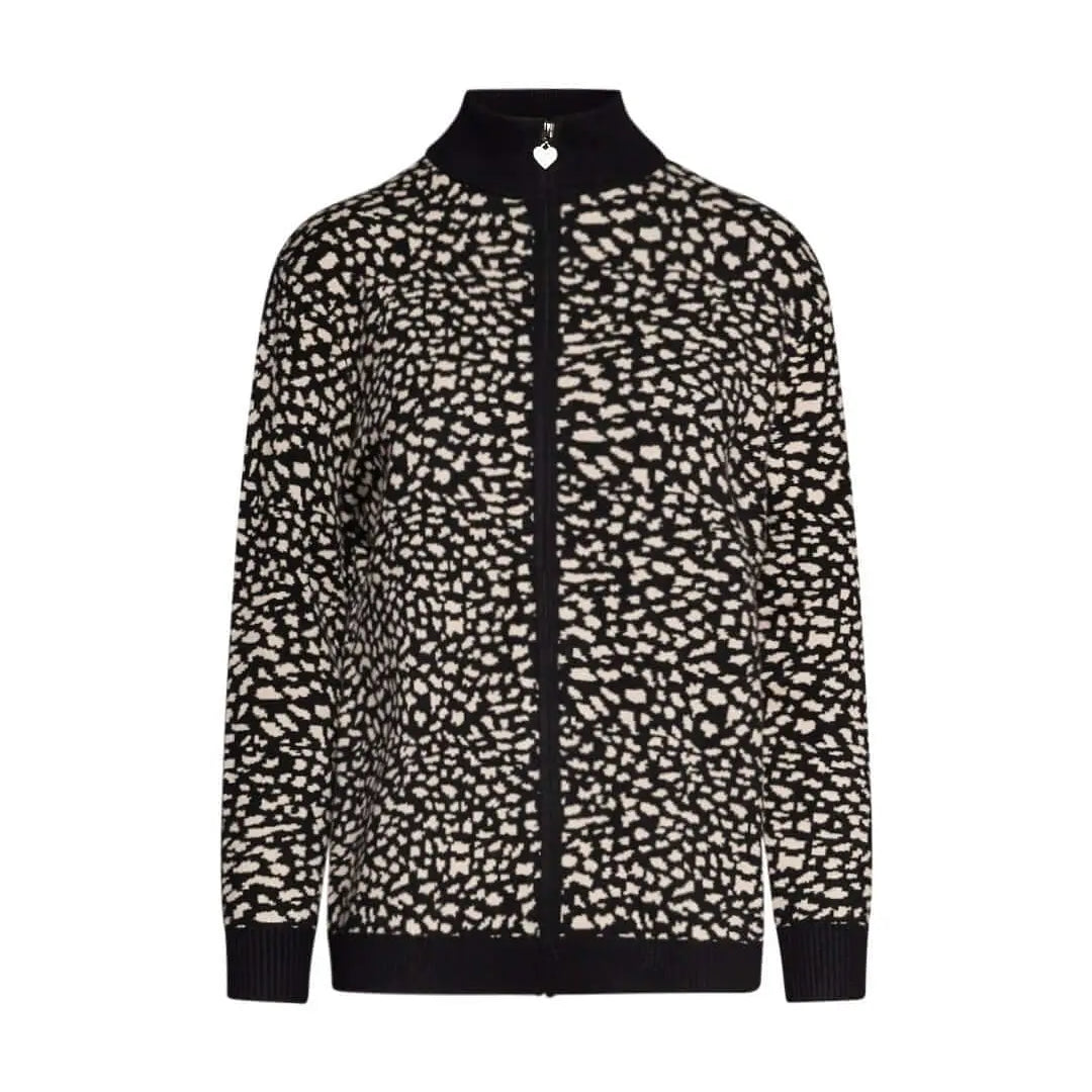 Maglia con motivo jacquard e zip frontale NERO DORABELLA PIU'