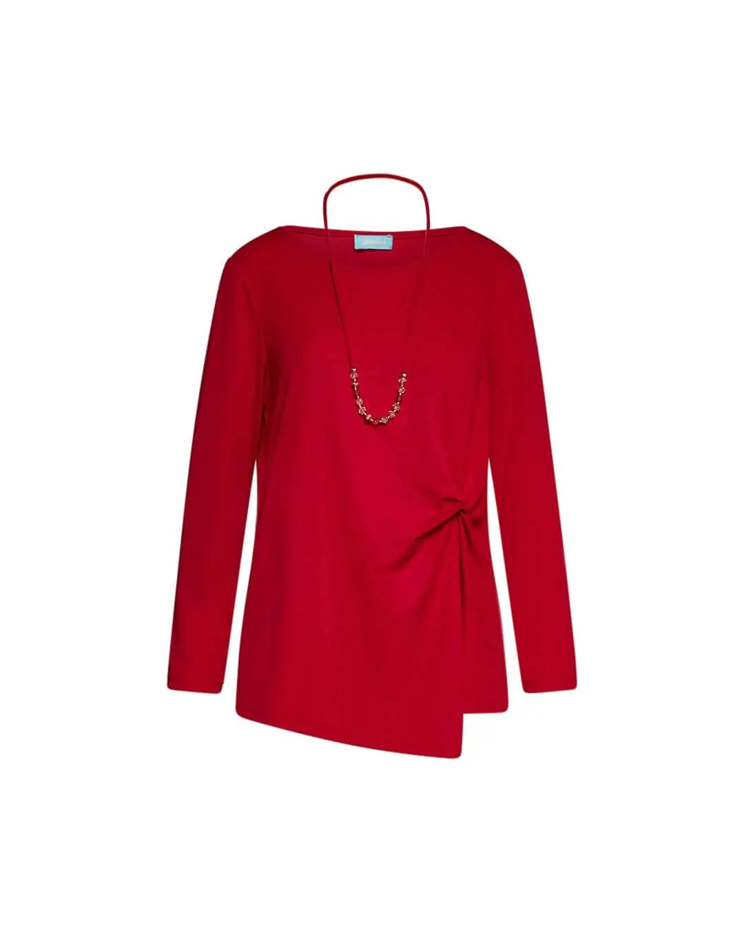 Maglia con nodo laterale e collana ROSSO DORABELLA