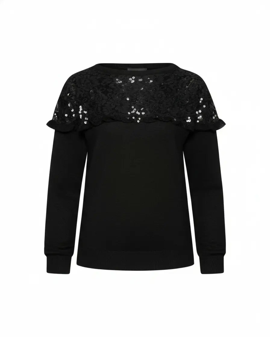 Maglia con pizzo e paillettes IRONICA
