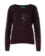 Maglia con ricamo animalier in paillettes PRUGNA DORABELLA