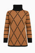 Maglia girocollo con rombi e righe con collo removibile DORABELLA PIU'