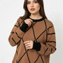 Maglia girocollo con rombi e righe con collo removibile DORABELLA PIU'