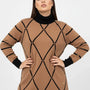 Maglia girocollo con rombi e righe con collo removibile DORABELLA PIU'