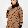 Maglia girocollo con rombi e righe con collo removibile DORABELLA PIU'