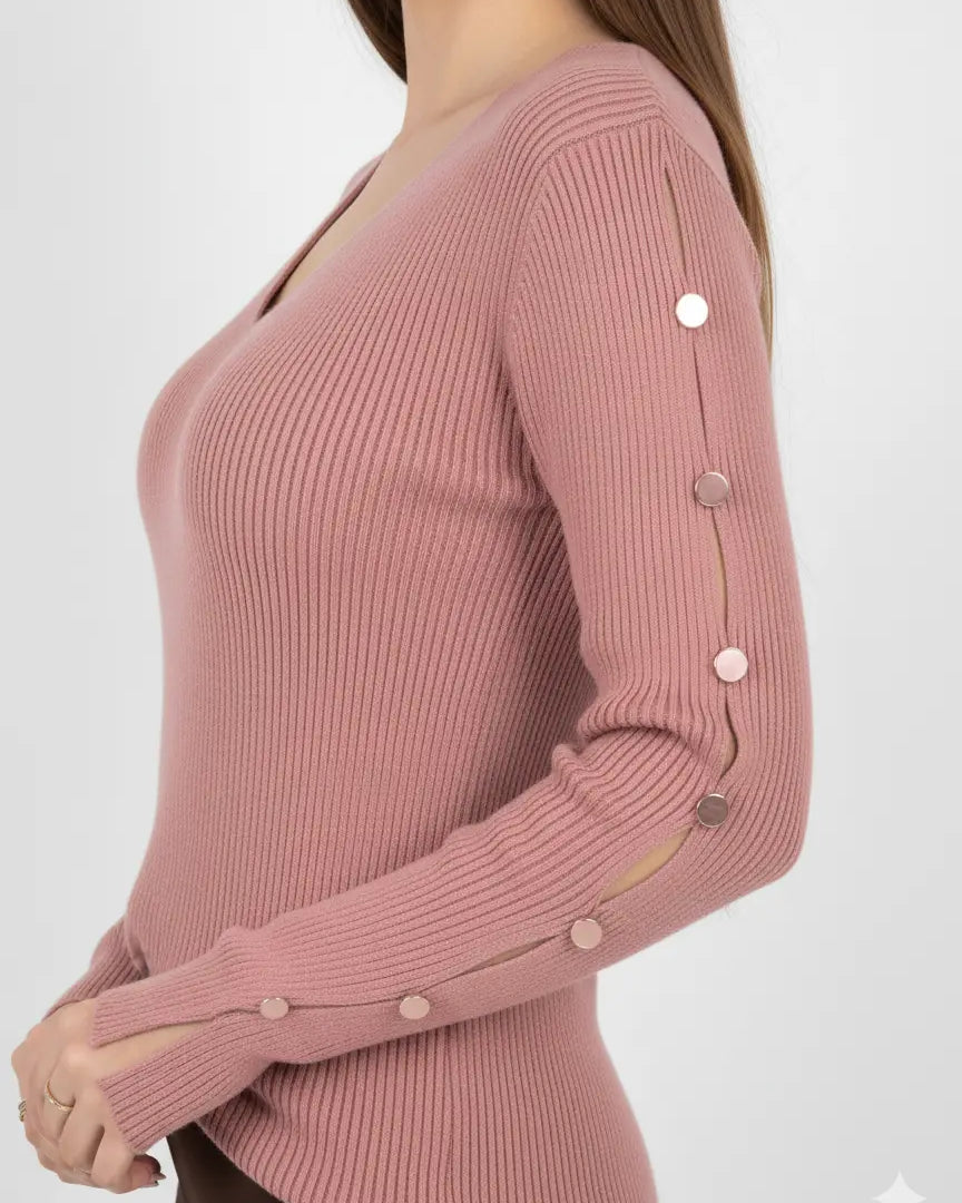 Maglia con scollo a V e bottoni decorativi DORABELLA