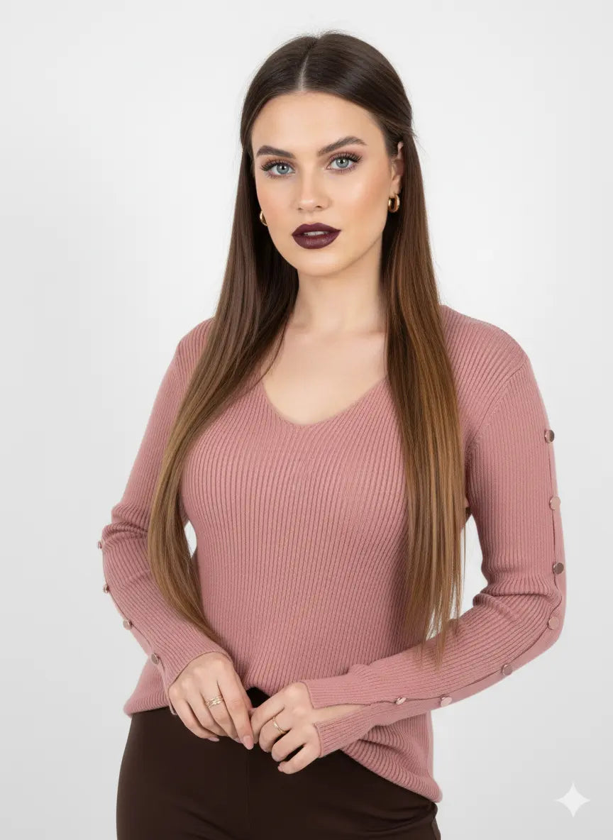 Maglia con scollo a V e bottoni decorativi DORABELLA