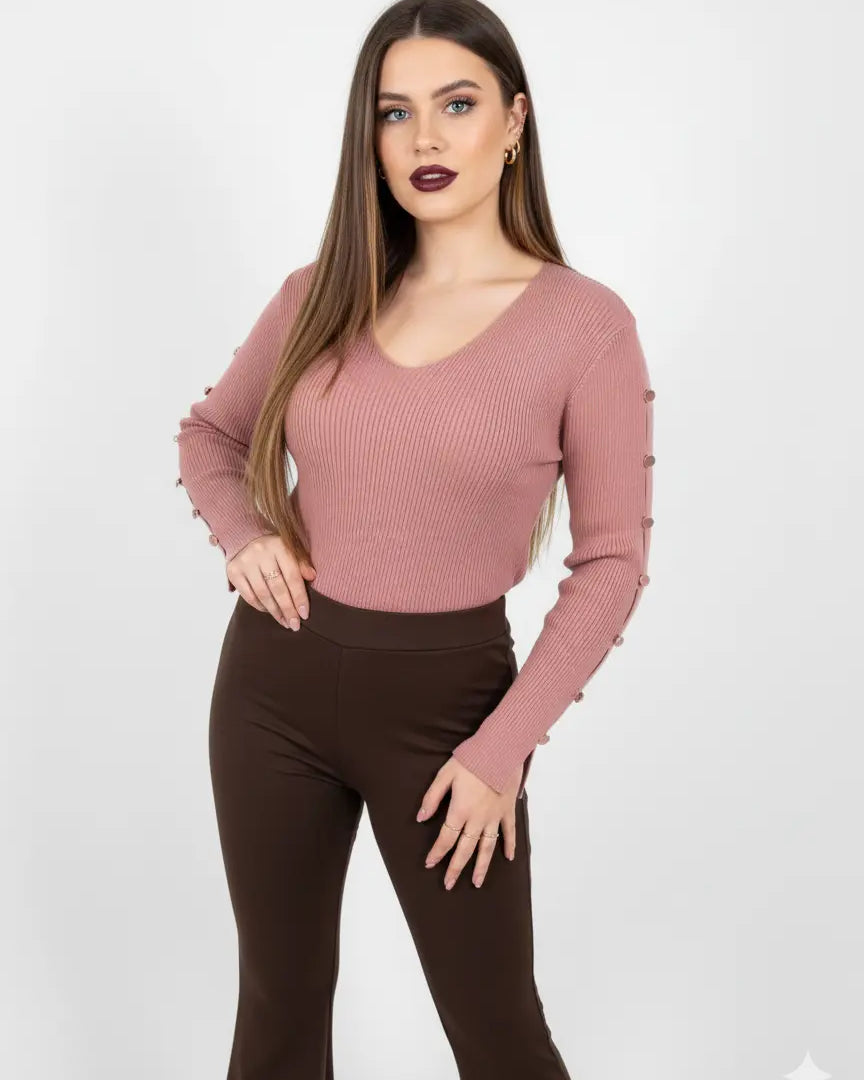 Maglia con scollo a V e bottoni decorativi DORABELLA