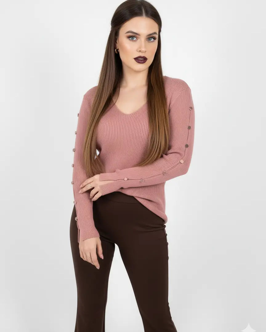 Maglia con scollo a V e bottoni decorativi DORABELLA