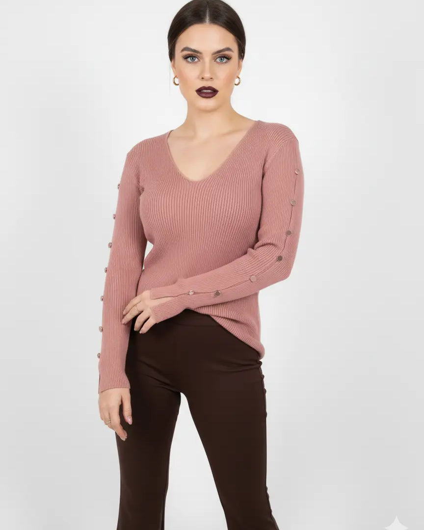 Maglia con scollo a V e bottoni decorativi DORABELLA