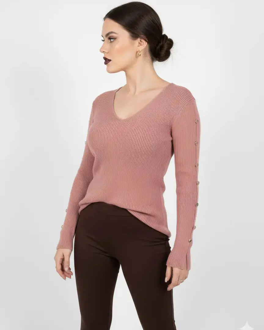 Maglia con scollo a V e bottoni decorativi DORABELLA