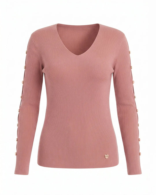 Maglia con scollo a V e bottoni decorativi DORABELLA