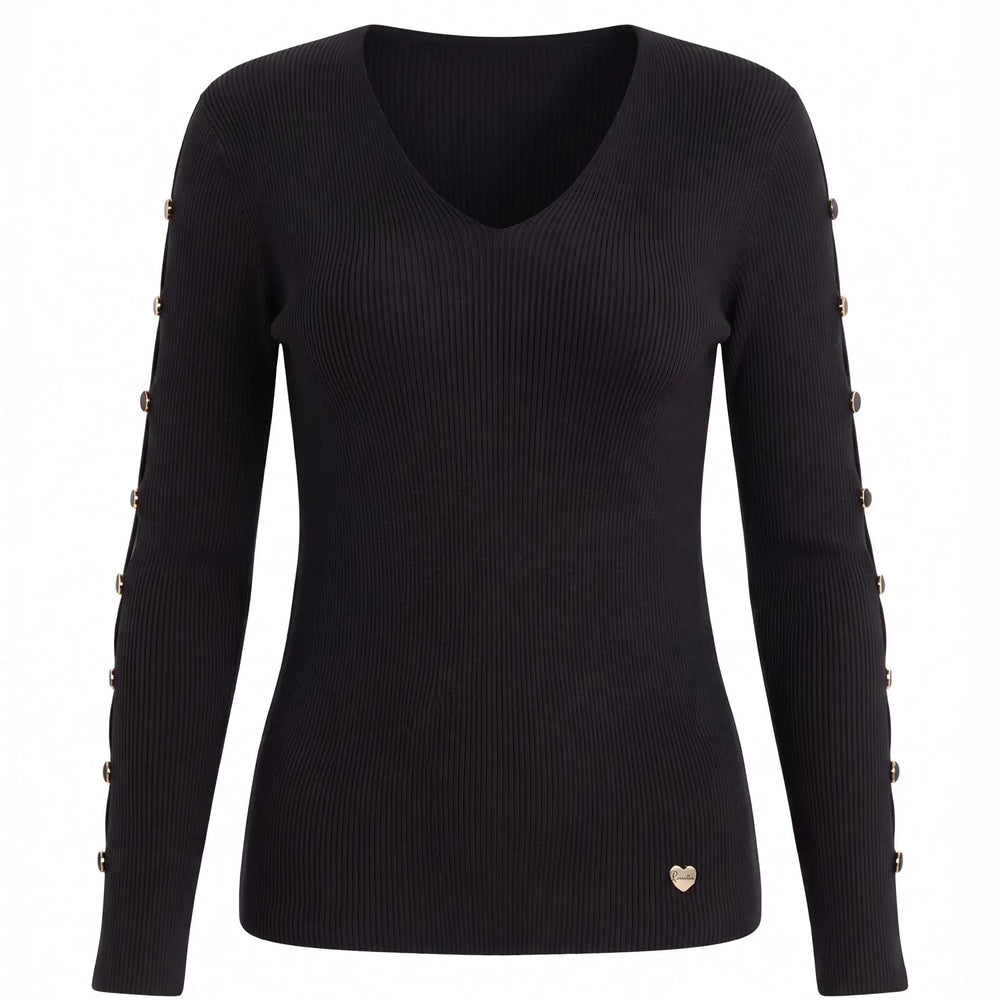 Maglia con scollo a V e bottoni decorativi DORABELLA