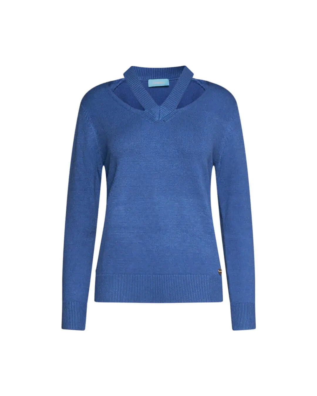 Maglia con scollo a V e cut out laterale DENIM DORABELLA