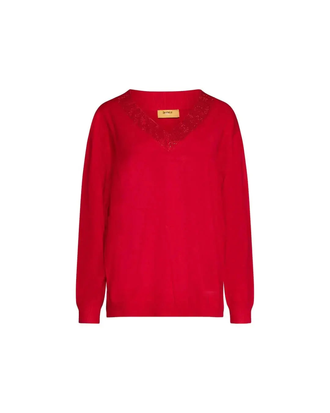 Maglia con scollo a V e inserto in paillettes sullo scollo RIBES DORABELLA PIU'