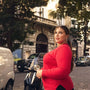 Maglia con scollo a V e inserto in paillettes sullo scollo RIBES DORABELLA PIU'