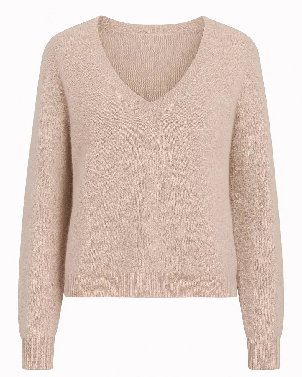 Maglia con scollo a V in misto baby alpaca UNICA by Ironica Taglia unica (44/46 o M/L) / Sabbia